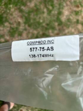 Comprod 577-75 Series Vhf 138-174 Mhz Tunable No Ground Plane Antenna With Spring Base