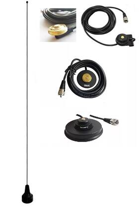 Tram 1113b Vhf Wideband Black Mobile Radio Antenna Set Nmo Tunable Flexible Whip Pl259